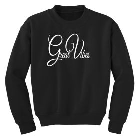 Girls Graphic Sweatshirt, Great Vibes