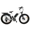 AOSTIRMOTOR 26" 750W Camouflage Electric Bike Fat Tire P7 48V 12.5AH Removable Lithium Battery for Adults with Detachable Rear Rack Fender(White)S07-G