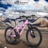 S26103 26 inch Mountain Bike for Teenagers Girls Women, Shimano 21 Speeds with Dual Disc Brakes and 100mm Front Suspension, White/Pink