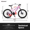 S24103 24 inch Mountain Bike for Teenagers Girls Women, Shimano 21 Speeds with Dual Disc Brakes and 100mm Front Suspension, White/Pink