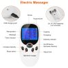 Electric Muscle Stimulator Dual Channels Pulse Massager Pain Relief Therapy Tens Device with Electrode Pads Wires