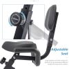 Folding Exercise Bike, Fitness Upright and Recumbent X-Bike with 10-Level Adjustable Resistance, Arm Bands and Backrest