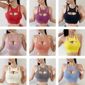 New Sexy Women's Sports Bra Top Women Tight Elastic Gym Sport Yoga Bras Bralette Crop Top Chest Pad Removable 13 Colors (Color: 9 Pairs)